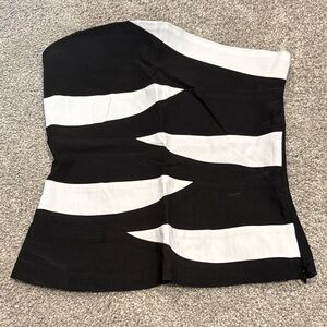 NEW Y2K Top 10 Black and White Stripped Tube Top